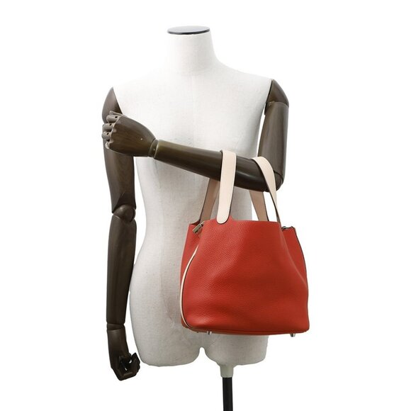 HERMES Picotin Lock Touch Size MM Taurillon Clemence/Swift Leather Rouge - Picture 3 of 11